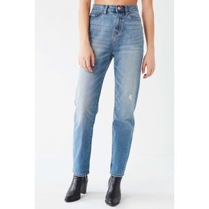 BDG high rise vintage wash mom jeans light blue